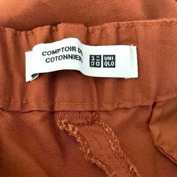 Uniqlo Comptoir des Cotonniers Linen Blend Barrel Leg Pants in Orange - Picture 8 of 11